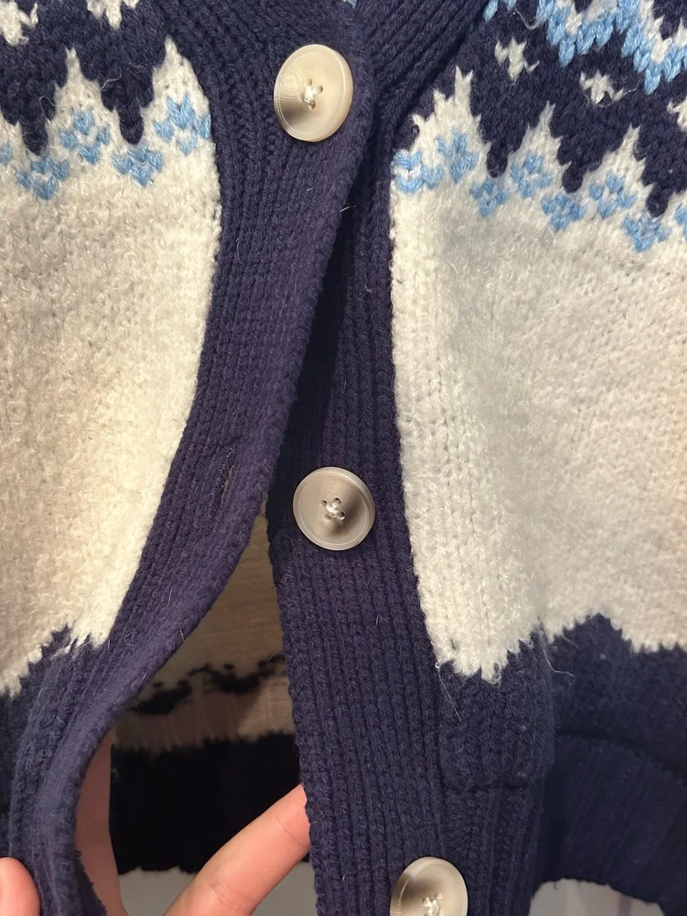 Francesca's Navy, Cream & Light Blue Cardigan